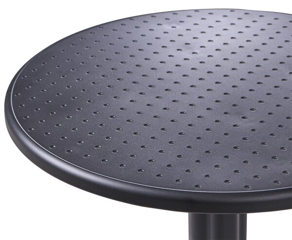 Okrúhly bistro stolík čierny syntetický materiál 60 x 60 cm sklopná stolová doska vonkajší odolný stôl na balkón