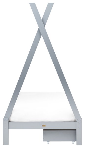 Detská posteľ teepee sivá borovicové drevo 90 x 200 cm jednolôžko pre deti lamelový rám postele so zásuvkami
