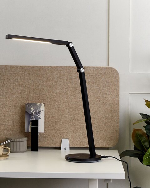 Kancelárska stolná LED lampa čierna plynulé stmievanie dotykový spínač moderné osvetlenie do kancelárie