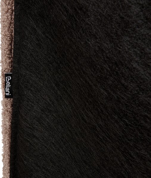 Rám postele s čelom hnedé buklé čalúnenie čierne kovové nohy 160 x 200 cm klasický minimalistický štýl spálňa