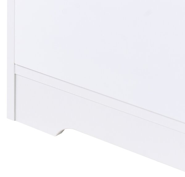 Komoda biela 5 zásuvkami MDF materiál nábytok s úložným priestorom škandinávsky štýl