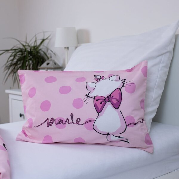 Ružové bavlnené detské obliečky do postieľky 100x135 cm Marie Cat "Merci" – Jerry Fabrics