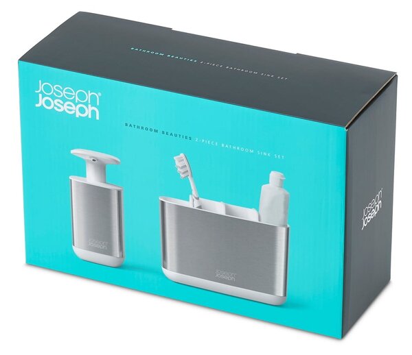 Súprava dávkovača mydla so stojanom na zubné kefky Joseph Joseph EasyStore