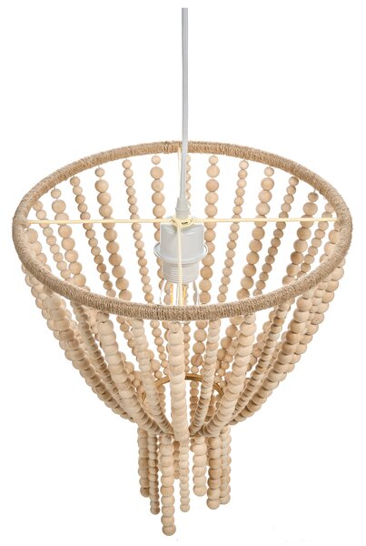 Luster svetlohnedý kaučukové drevo korálky boho štýl kuchyňa jedáleň obývačka spálňa