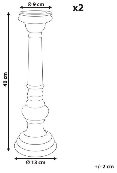 Súprava 2 svietnikov zlatá sklenená 40 cm s farebným efektom klasický dizajn dekorácie doplnky