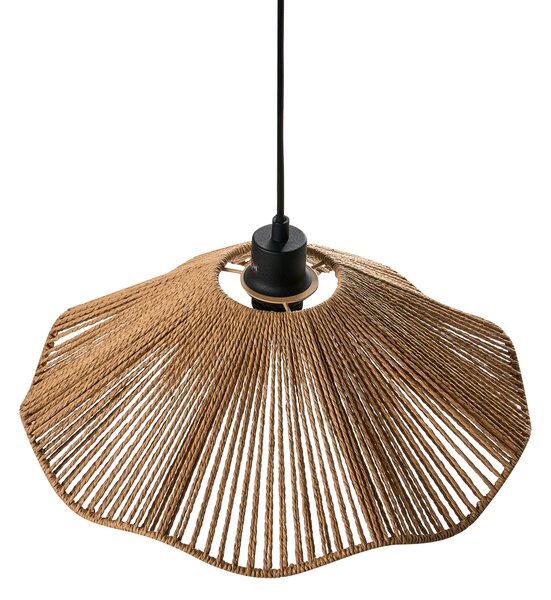 Závesná lampa prírodná papierové tienidlo kovová základňa ručná výroba boho rustikálny štýl kuchyňa jedáleň