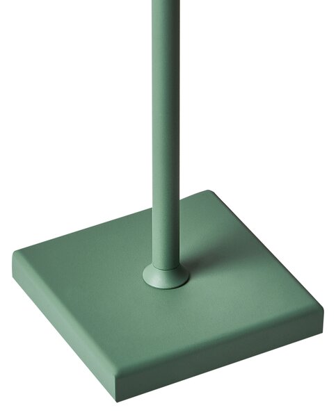 Stolná lampa zelená hliníková s dotykovým vypínačom nabíjanie cez USB kábel bezdrôtová moderný štýl interiér exteriér