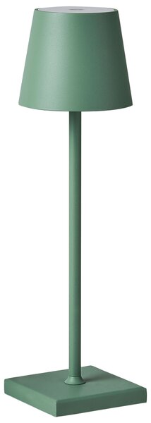 Stolná lampa zelená hliníková s dotykovým vypínačom nabíjanie cez USB kábel bezdrôtová moderný štýl interiér exteriér