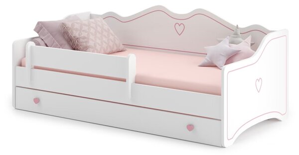 DETSKÁ JEDNOLÔŽKOVÁ POSTEĽ ELIA 160x80 BIELA + RUŽOVÁ