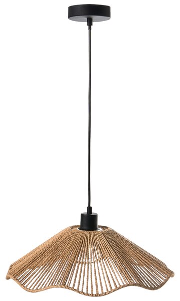 Závesná lampa prírodná papierové tienidlo kovová základňa ručná výroba boho rustikálny štýl kuchyňa jedáleň