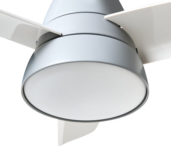 Stropný ventilátor so svetlom sivý syntetický materiál diaľkové ovládanie moderný škandinávsky štýl obývacia izba