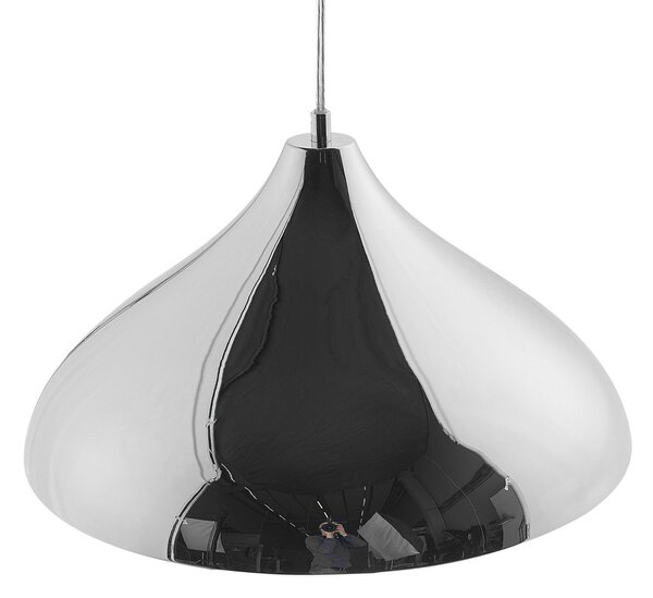 Závesná lampa strieborná kovová tienidlo s efektom popraskaného skla moderný dizajn