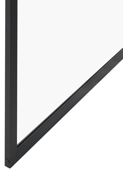 Sprchová zástena čierna tvrdené sklo hliníkový rám 90 x 195 cm moderný štýl kúpeľňa