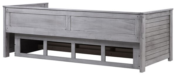 Drevená rozkladacia posteľ s úložným priestorom sivá kaučukové drevo 90/180 x 200 cm posteľ pre hostí