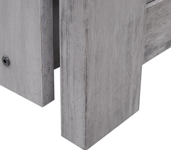 Drevená rozkladacia posteľ s úložným priestorom sivá kaučukové drevo 90/180 x 200 cm posteľ pre hostí