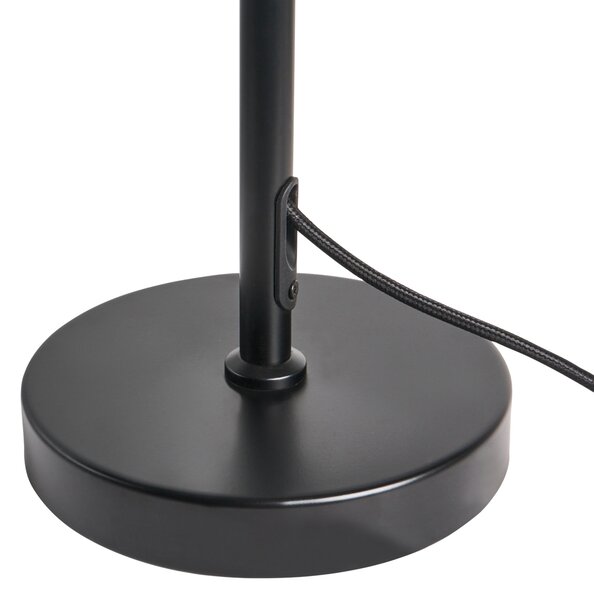 Stolná lampa čierna železná kovový podstavec biele sklenené tienidlo moderný štýl obývacia izba spálňa
