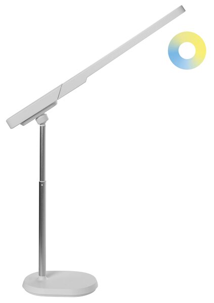 Stolná LED lampa biela syntetický materiál multifunkčná 3 režimy teploty svetla so stmievačom odnímateľná nastaviteľná kancelária