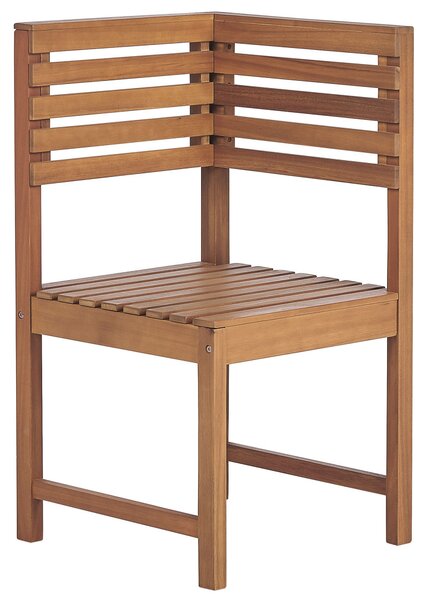 Rohová balkónová lavica so stolíkom svetlé akáciové drevo 160 x 100 cm skladací stolík odolný vonkajší nábytok