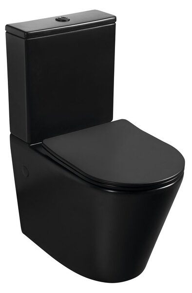 Sapho Sapho, PACO RIMLESS WC kombi, spodný/zadný odpad, čierna, PC1012WRB