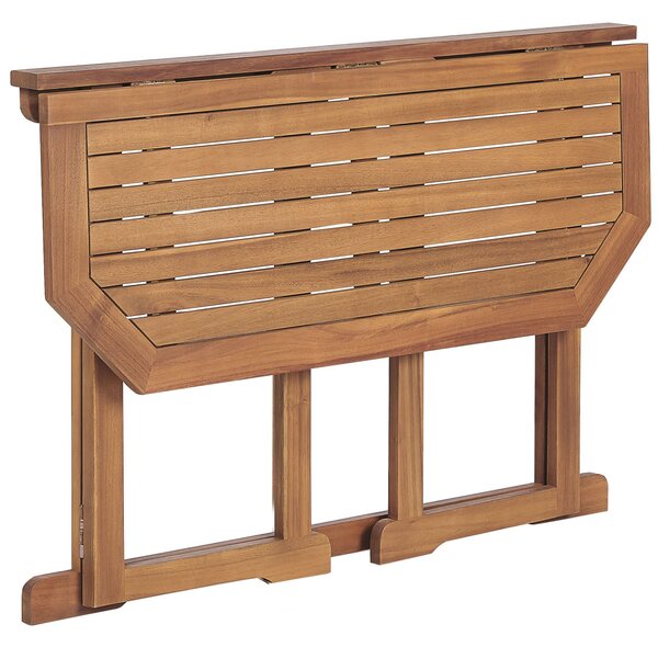 Rohová balkónová lavica so stolíkom svetlé akáciové drevo 160 x 100 cm skladací stolík odolný vonkajší nábytok
