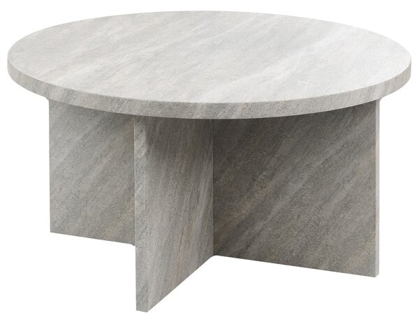 Okrúhly konferenčný stolík sivý imitácia kameňa MDF 80 x 42 cm klasický moderný dizajn