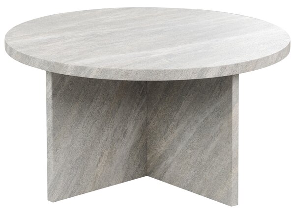 Okrúhly konferenčný stolík sivý imitácia kameňa MDF 80 x 42 cm klasický moderný dizajn