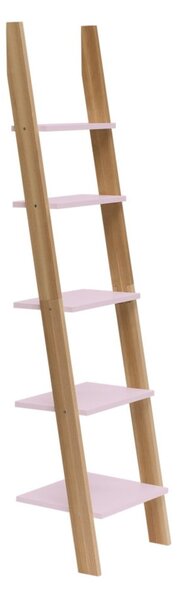 Svetloružová rebríková polica Ragaba ASHME, šírka 45 cm