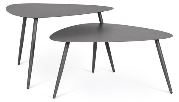 Oceľové záhradné konferenčné stolíky v súprave 2 ks 73,5x77,5 cm Yvonne – Bizzotto