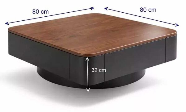 LuxuryForm DESIGN Konferenčný stolík MODENA 80 × 80 cm – hnedý, béžový