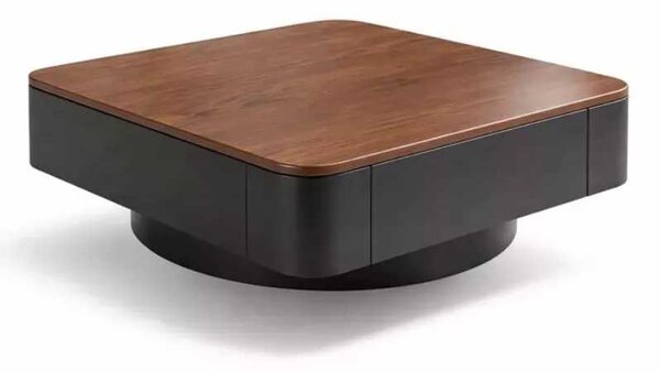 LuxuryForm DESIGN Konferenčný stolík MODENA 80 × 80 cm – hnedý, čierny