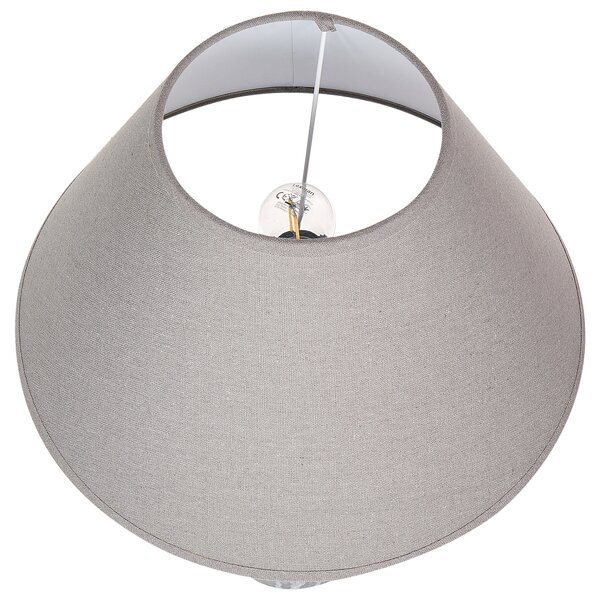 Stolná lampa sivá keramická klasické nastaviteľné ľanové tienidlo minimalistický moderný dizajn obývačka spálňa