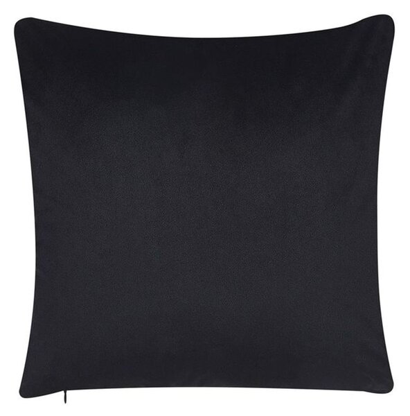 Sada 2 dekoratívnych vankúšov čierny a zelený zamat 45 x 45 cm so vzorom odnímateľné poťahy so zipsom moderný štýl