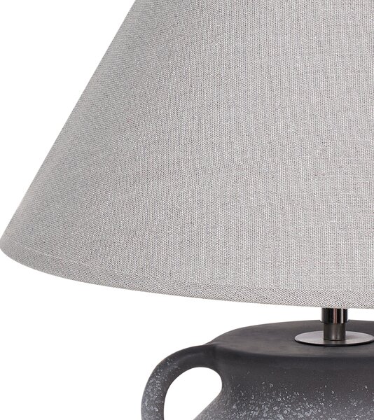 Stolná lampa sivá keramická klasické nastaviteľné ľanové tienidlo minimalistický moderný dizajn obývačka spálňa
