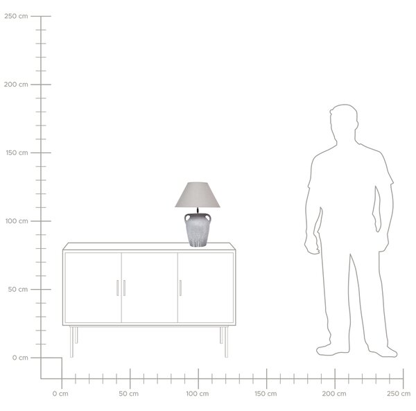 Stolná lampa sivá keramická klasické nastaviteľné ľanové tienidlo minimalistický moderný dizajn obývačka spálňa