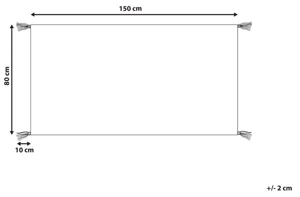 Koberec oranžový bavlna 80 x 150 cm bez vzoru obdĺžnikový tvar so strapcami boho moderný štýl obývacia izba spálňa