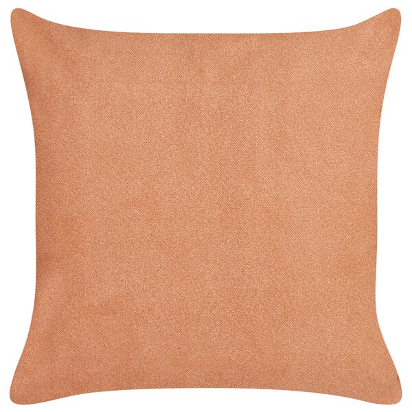Sada 2 dekoratívnych vankúšov oranžová polyester 45 x 45 cm s vyšívaným vzorom snímateľné obliečky bytové doplnky obývacia izba