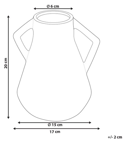Váza na kvety čierna keramická z dolomitu 30 cm minimalistický bytový doplnok na stôl