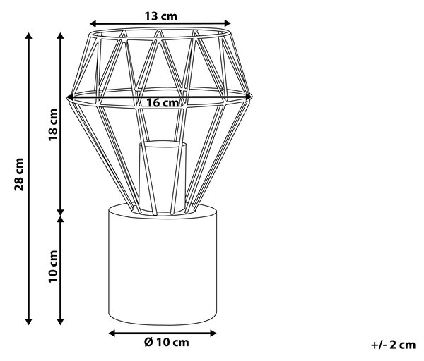 Stolná lampa biela mosadzná 28 cm kovové tienidlo tvar diamantu okrúhly stojan mramorový vzhľad obývačka spálňa