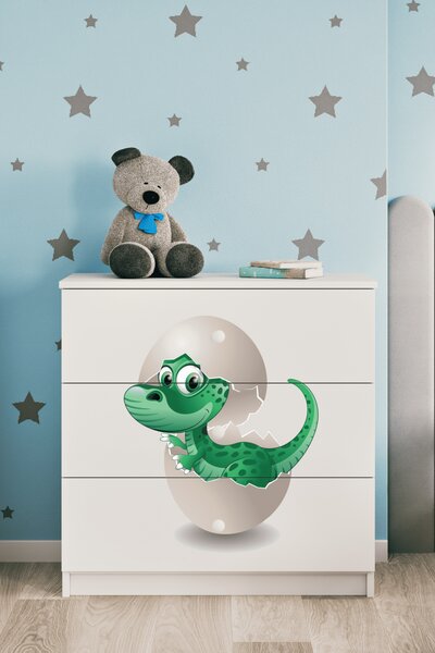Kocot kids Komoda Babydreams 80 cm dinosaurus biela