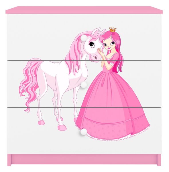 Kocot kids Komoda Babydreams 80 cm princezná a poník ružová