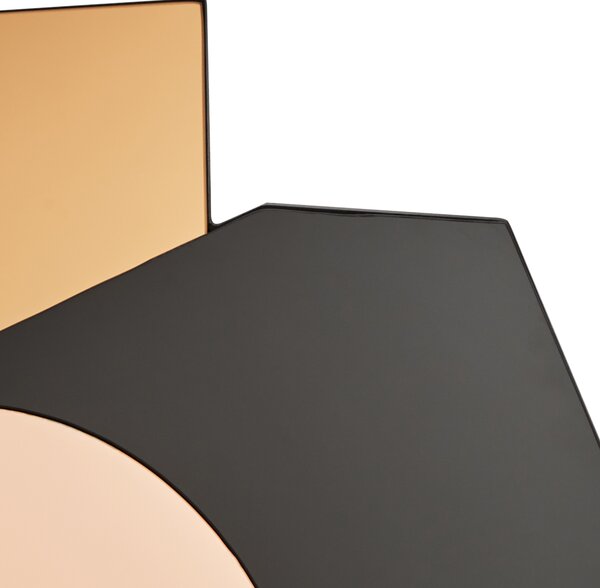 Nástenné zrkadlo ružovozlaté a strieborné sklo a MDF 62 x 80 cm nepravidelný tvar moderný štýl obývacia izba chodba