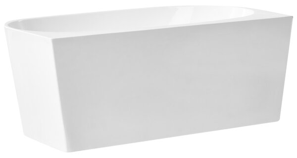 Vaňa lesklá biela akrylová oválna 150 x 79 cm klasická vaňa k stene moderný štýl