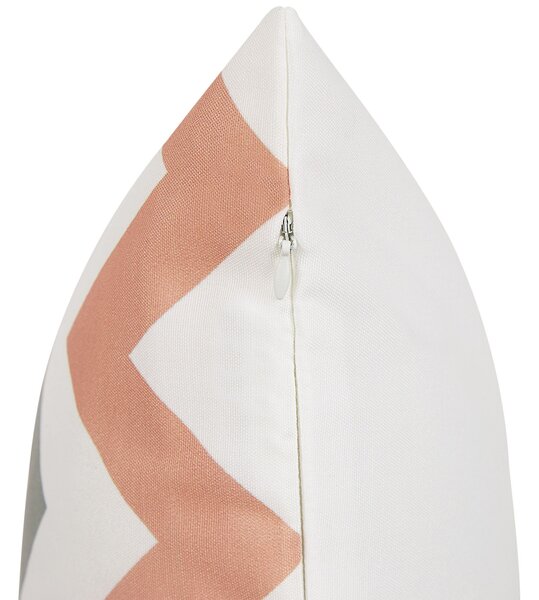 Sada dvoch vonkajších štvorcových vankúšov s farebným vzorom záhradné vankúše biely polyester poťah na zips 45 x 45 cm moderný cikcak dizajn