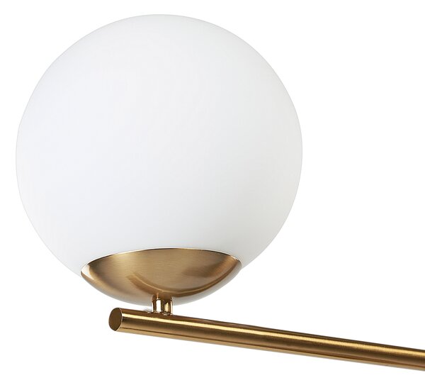 Stolná lampa čierna a zlatá mramorový podstavec sklenené tienidlo obývacia izba spálňa moderný štýl