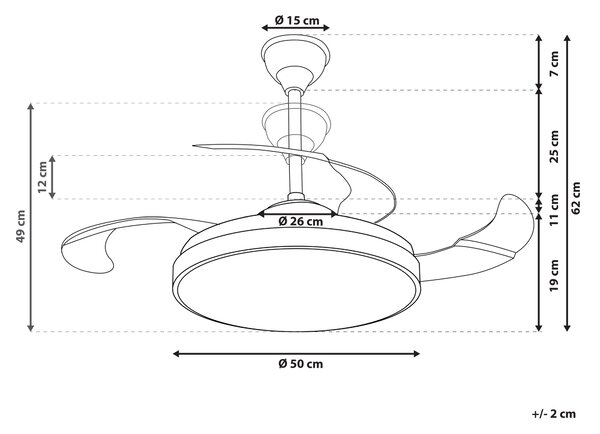 Stropný ventilátor so svetlom ventilátor strieborný syntetický materiál kovový so 4 lopatkami a diaľkovým ovládaním
