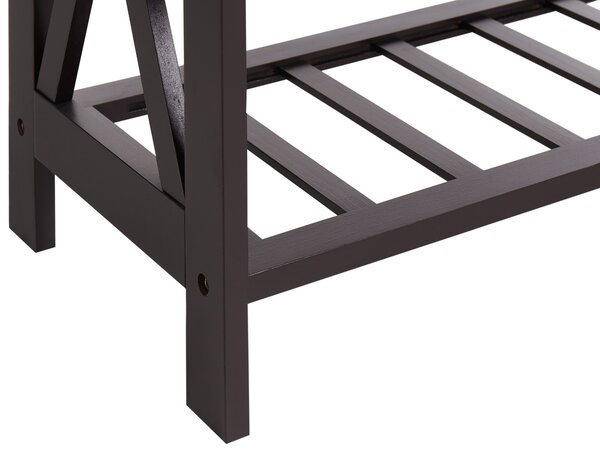 Regál na víno tmavohnedý MDF 73 x 29 x 90 cm stojan na fľaše a poháre klasický elegantný štýl bytový dekor