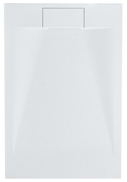 Sprchová vanička s odtokom biela SMC 80 x 120 x 3 cm obdĺžnikový tvar efekt prírodného kameňa minimalistický štýl kúpeľňa