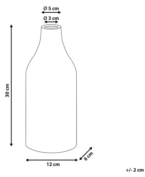 Váza na kvety modrá a biela kameninová 30 cm dekoratívny doplnok vodoodolná so vzorom oblohy