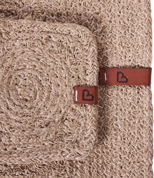 Sada 12 prestieraní a podložiek prírodná z juty 30 x 40/10 x 10 cm ručne vyrobené podložky pod taniere a poháre boho kuchyňa jedáleň