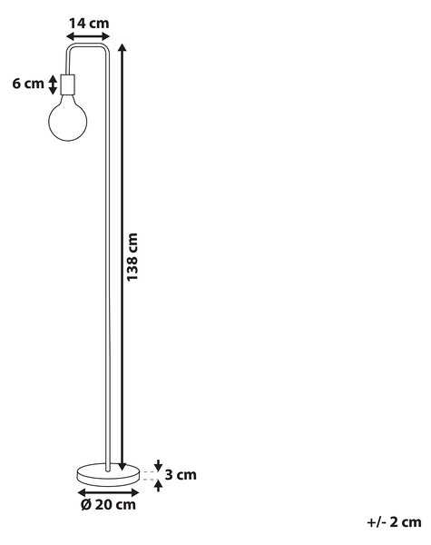 Stojaca lampa medená kov 140 cm bez tienidla lesklá povrchová úprava moderný industriálny štýl obývačka spálňa kancelária